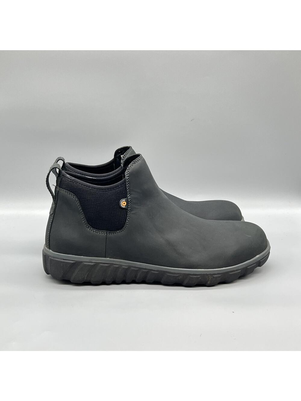 BOGS Boots Mens 11 Black Leather Classic Casual Chelsea Ankle Waterproof Shoes